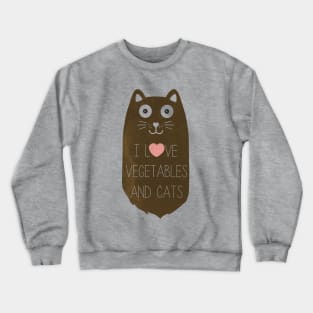 vegan cat - vegetables and cat Crewneck Sweatshirt